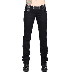 kalhoty gothic BLACK PISTOL Stud Low Cut Denim 30