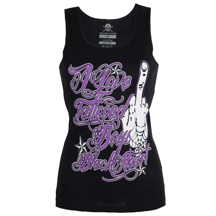 BLACK HEART TATTOED Černá L